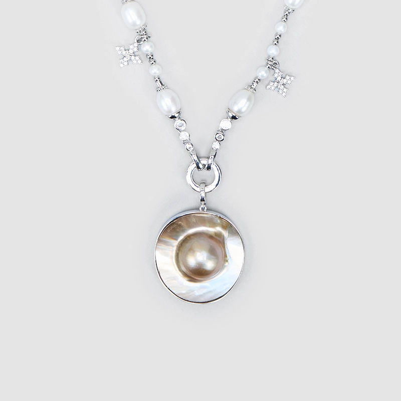 Original Handmade Natural Pearls collar chain by OHGG - OHGGRN24289
