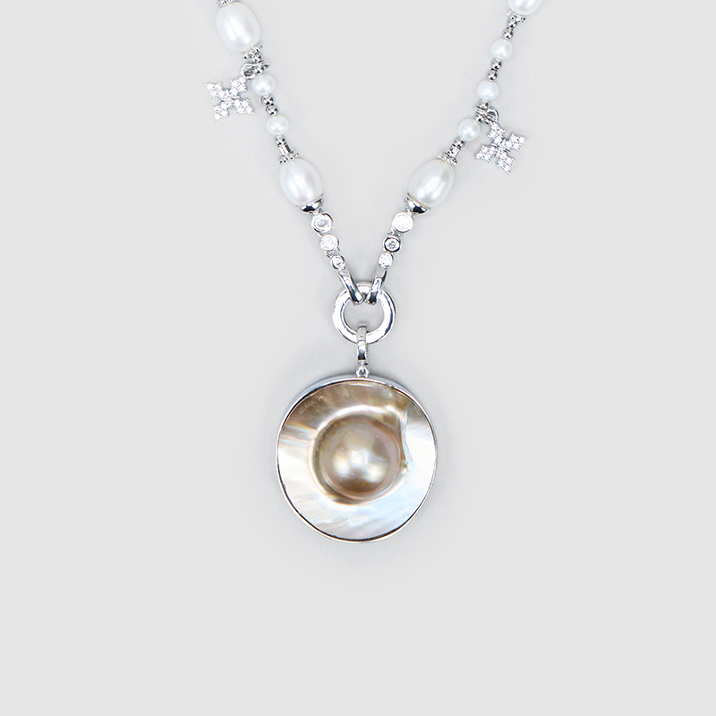 Original Handmade Natural Pearls collar chain by OHGG - OHGGRN24289
