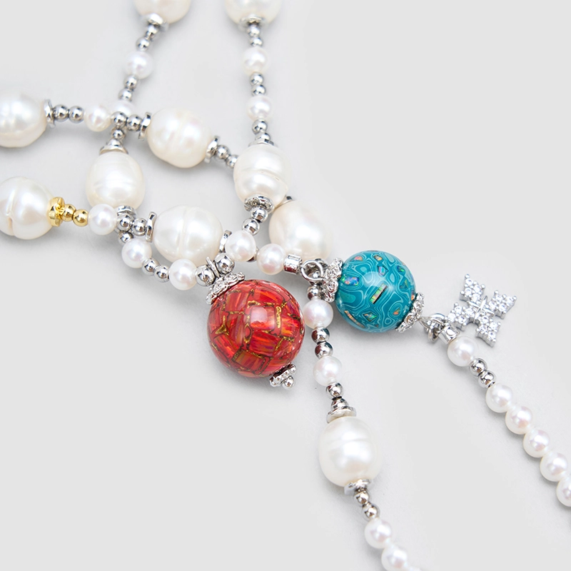 Original Handmade Natural Pearls collar chain by OHGG - OHGGRN24305