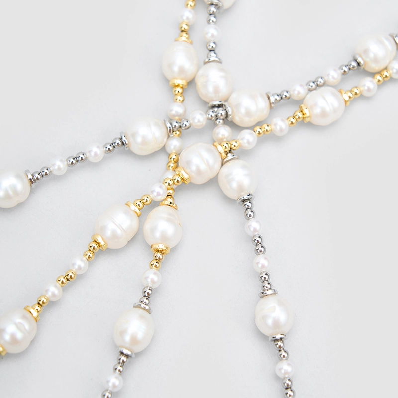 Original Handmade Natural Pearls collar chain by OHGG - OHGGRN24305