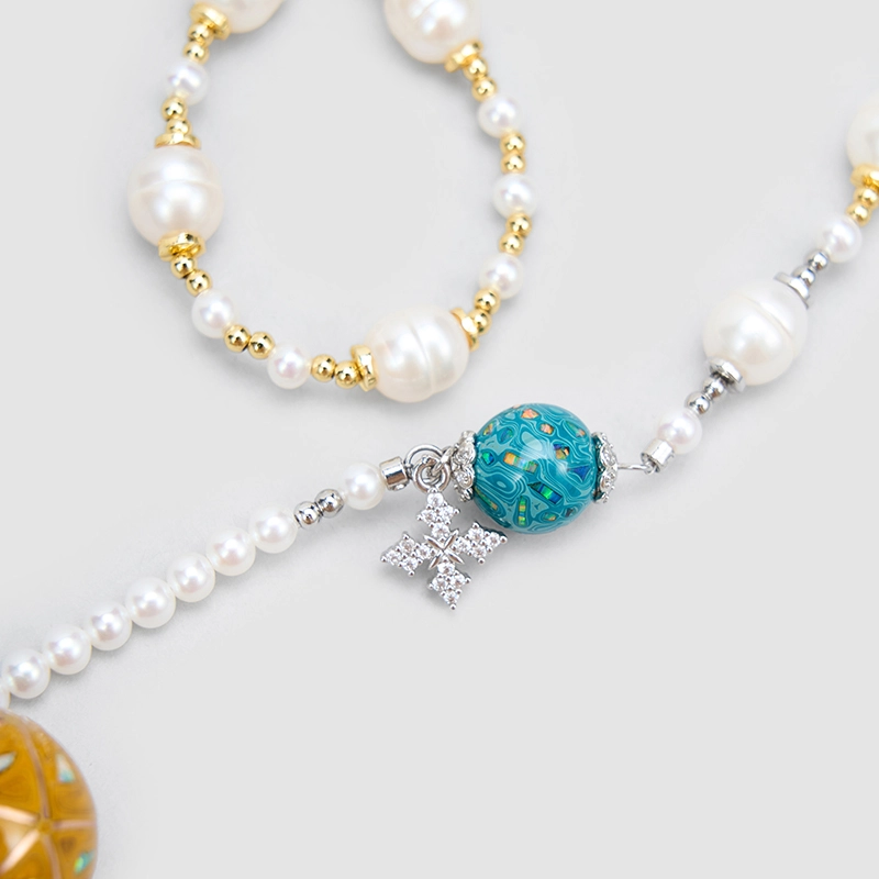 Original Handmade Natural Pearls collar chain by OHGG - OHGGRN24305