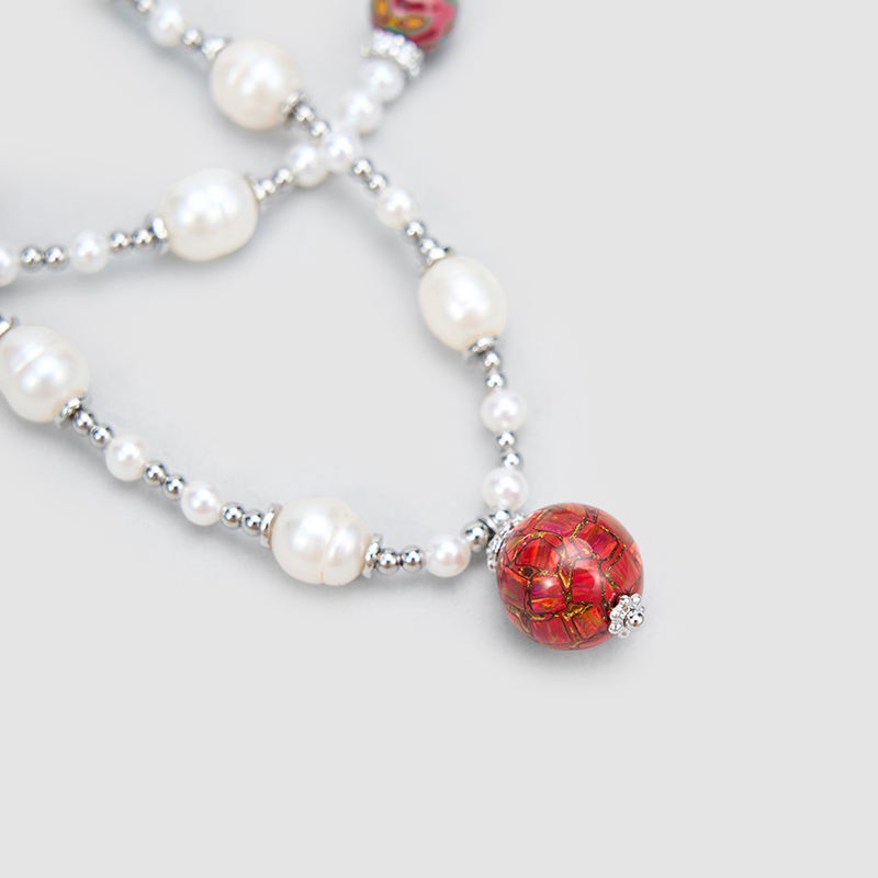 Original Handmade Natural Pearls collar chain by OHGG - OHGGRN24305