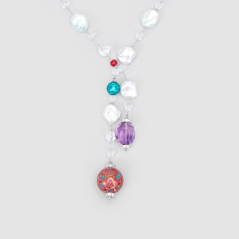 Original Handmade Natural Pearls collar chain by OHGG - OHGGRN24304