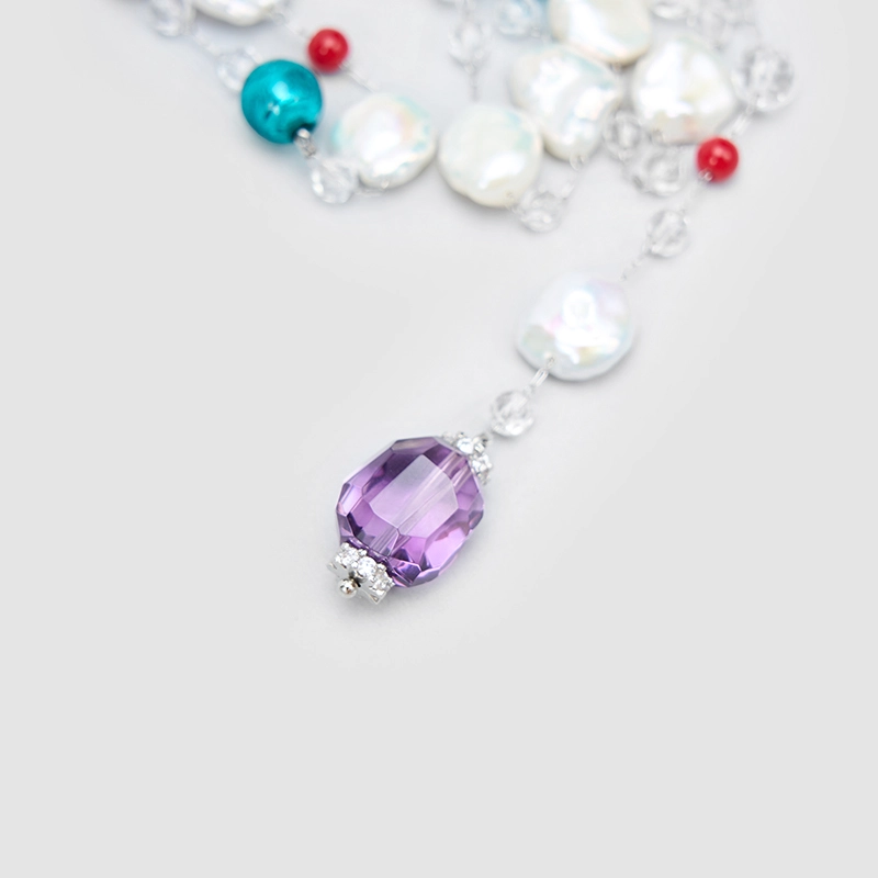 Original Handmade Natural Pearls collar chain by OHGG - OHGGRN24304