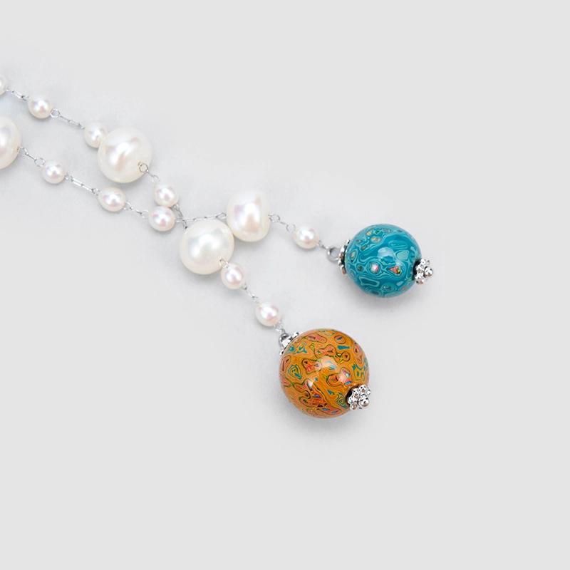 Original Handmade Natural Pearls collar chain by OHGG - OHGGRN24303