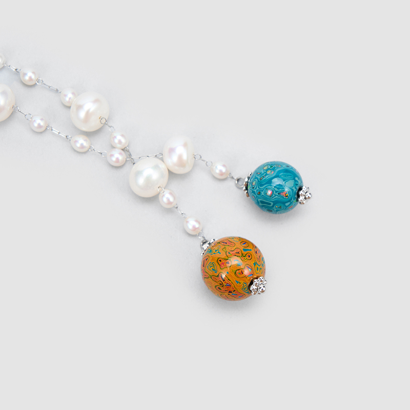 Original Handmade Natural Pearls collar chain by OHGG - OHGGRN24303