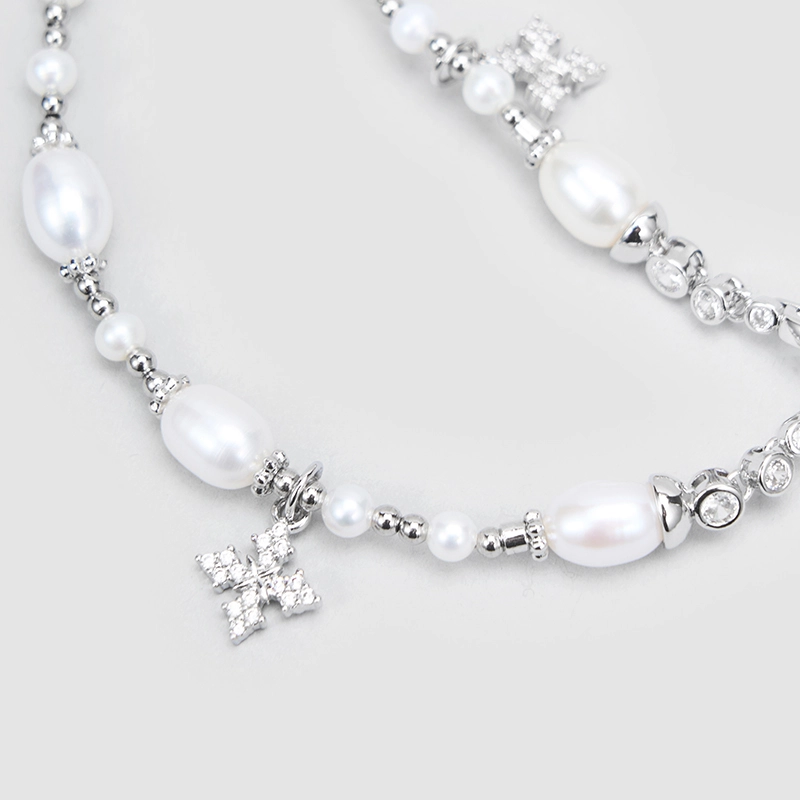 Original Handmade Natural Pearls collar chain by OHGG - OHGGRN24289