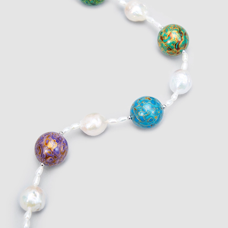 Original Handmade Natural Pearls collar chain by OHGG - OHGGRN24285
