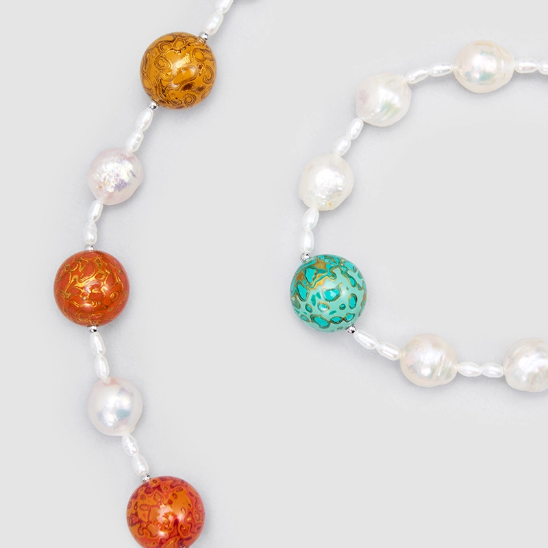 Original Handmade Natural Pearls collar chain by OHGG - OHGGRN24285