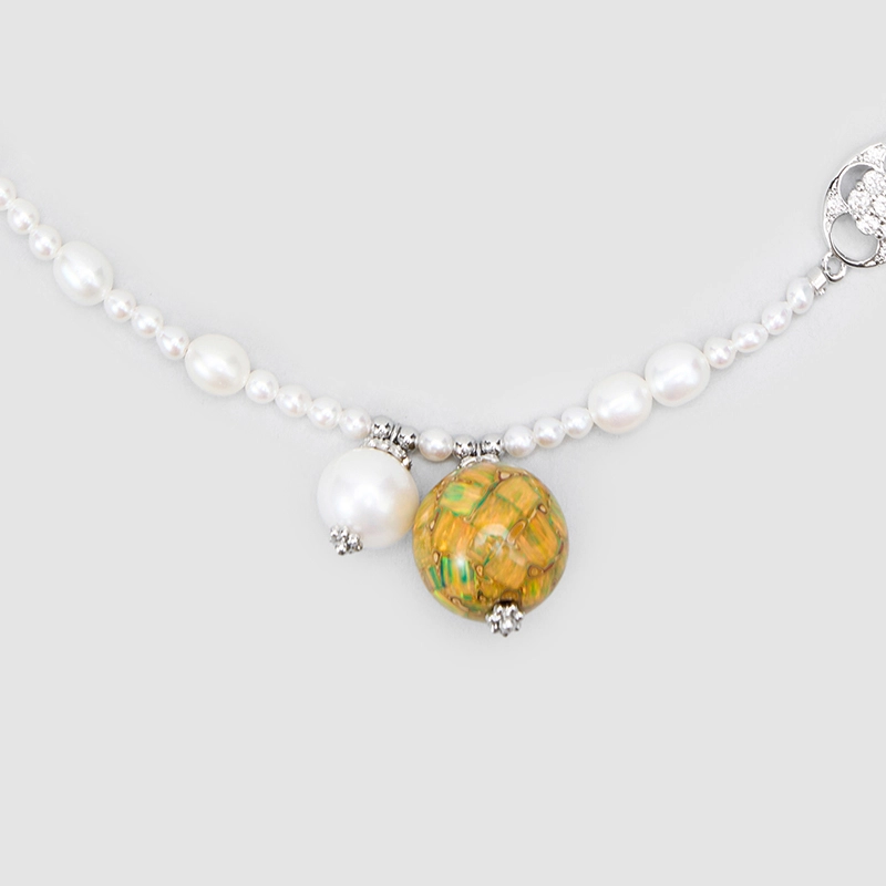Original Handmade Natural Pearls collar chain by OHGG - OHGGRN24291