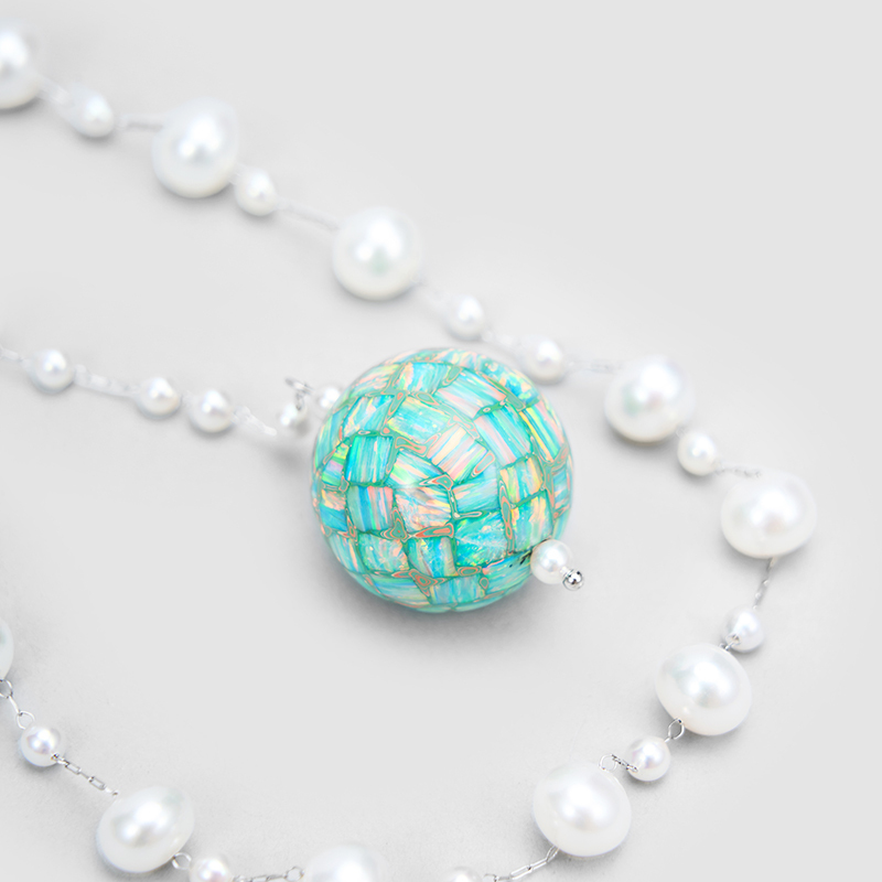 Original Handmade Natural Pearls collar chain by OHGG - OHGGRN24294