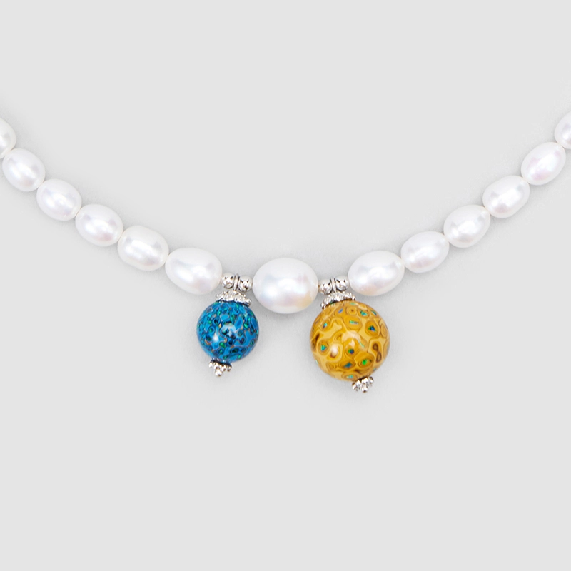 Original Handmade Natural Pearls collar chain by OHGG - OHGGRN24290