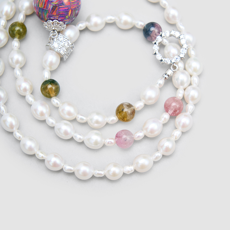 Original Handmade Natural Pearls collar chain by OHGG - OHGGRN24296