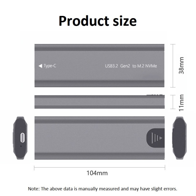 Rahonix TP07-L External Case for M.2 NVMe SSDsolid state drive
