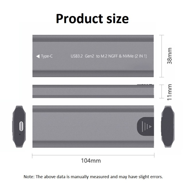 Rahonix TNP07-L External Case for M.2 SATA NVMe SSDsolid state drive