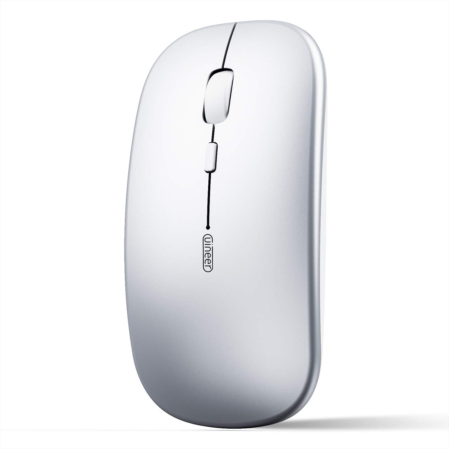 Wireless Bluetooth Mouse,Rechargeable Mouse(BT5.2 & 3.0) with Silent Click, 3-Level DPI Portable Mouse for Laptop, Computer(Silver)