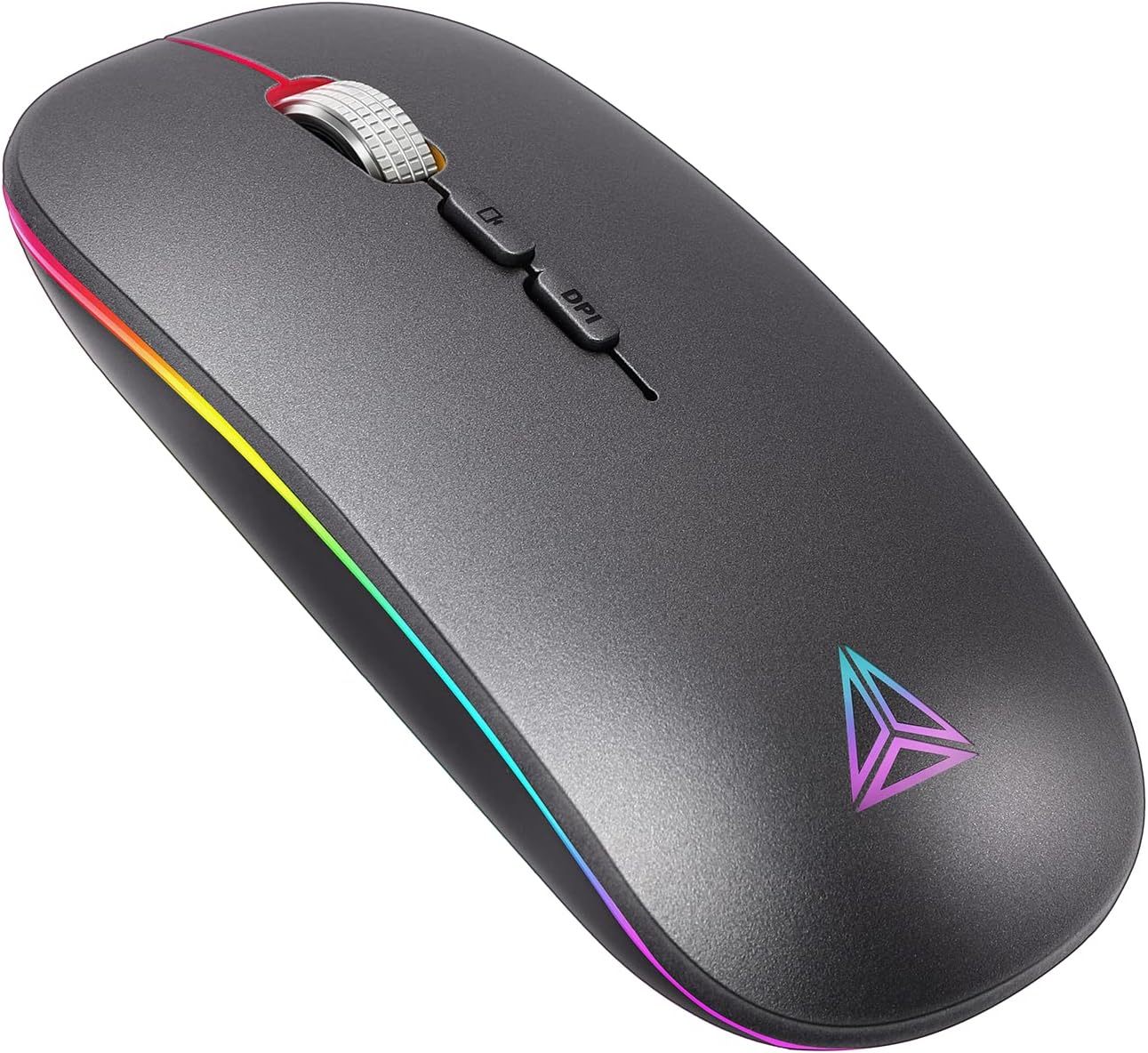 Uineer Bluetooth Mouse, Rechargeable Bluetooth (BT 5.1+2.4G) Wireless Mouse, Silent Computer Mice for Laptop Desktop, MacBook, Windows, Mac OS(Gold)