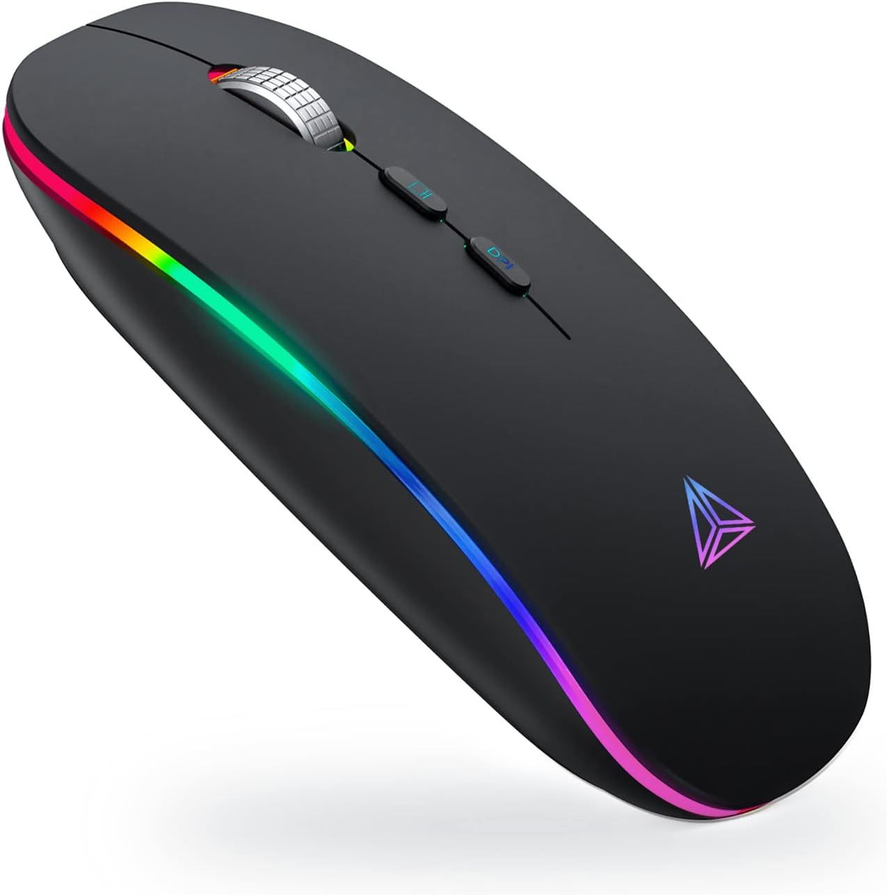 Uineer Bluetooth Mouse, Rechargeable Bluetooth (BT 5.1+2.4G) Wireless Mouse, Silent Computer Mice for Laptop Desktop, MacBook, Windows, Mac OS(Pink)