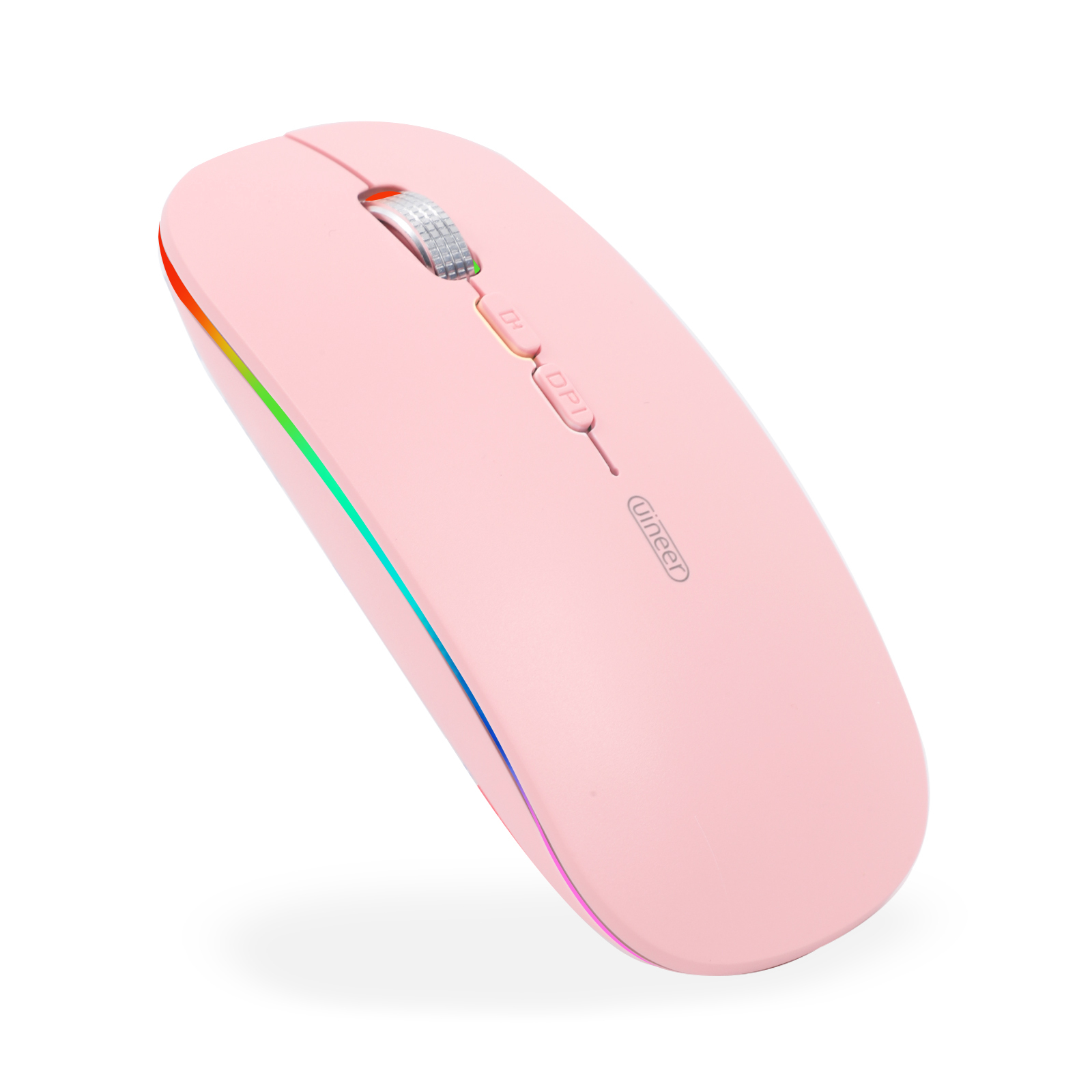 Uineer Bluetooth Mouse, Rechargeable Bluetooth (BT 5.1+2.4G) Wireless Mouse, Silent Computer Mice for Laptop Desktop, MacBook, Windows, Mac OS(Gold)