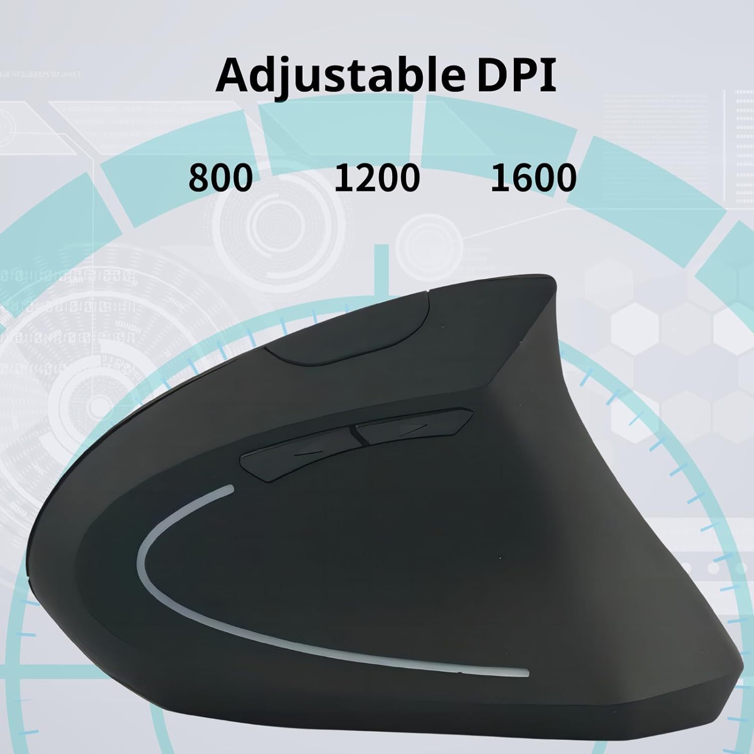 A8 Uineer Wireless Vertical Mouse, Ergonomic 2.4G Wireless Mouse, 3 Adjustable DPI, 6 Buttons Computer Mouse for Laptop, Desktop, PC, MacBook (Black)