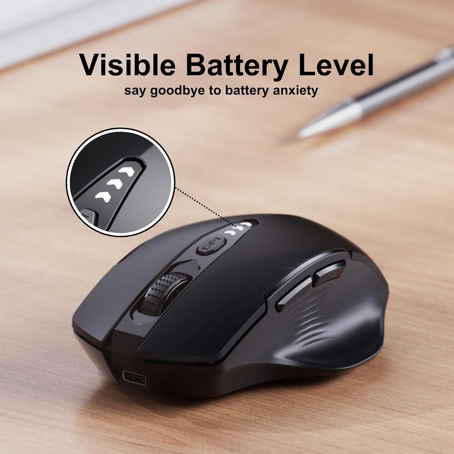 Uineer Wireless Mouse,[Upgraded] Rechargeable Mouse 2.4GHz (Battery ...