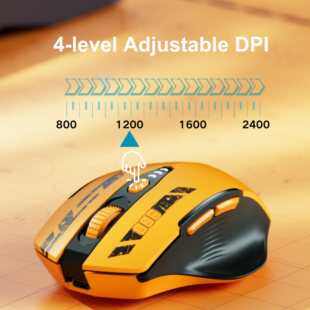 Uineer Bluetooth Mouse,[Upgraded] Multi-Device Wireless mouse,Visible Battery Level,Tri-mode (BT 5.0/4.0+2.4G Hz) Rechargeable Ergonomic mouse, 4 Adjustable DPI,Coldless mouse for Laptop and PC,black