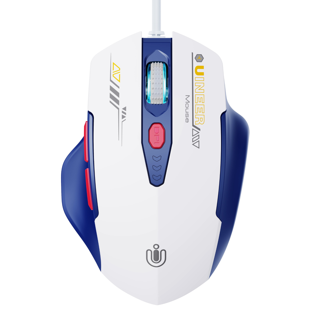 Uineer Wired Mouse, USB Wired Mouse with 6 Buttons Ergonomic Design,1.5M USB Cable Computer Mouse Gaming Mice 7200DPI Optical Mouse for PC Laptop, Bluewhite