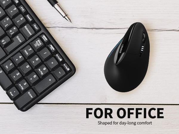 Uineer Ratón ergonómico Vertical inalámbrico 【Comodidad Mejorada】, diseño Ligero y silencioso, Recargable con Bluetooth, iluminación RGB, Ideal para Oficina, Compatible con PC, portátil y Mac