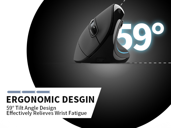 Uineer Ratón ergonómico Vertical inalámbrico 【Comodidad Mejorada】, diseño Ligero y silencioso, Recargable con Bluetooth, iluminación RGB, Ideal para Oficina, Compatible con PC, portátil y Mac