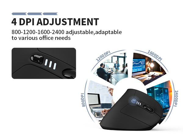 Uineer Ratón ergonómico Vertical inalámbrico 【Comodidad Mejorada】, diseño Ligero y silencioso, Recargable con Bluetooth, iluminación RGB, Ideal para Oficina, Compatible con PC, portátil y Mac
