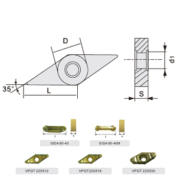 svart tools,スヴァルトハードメタル,ポジティブ旋削インサート GIDA/VPGT 超硬インサート CNC 切削工具