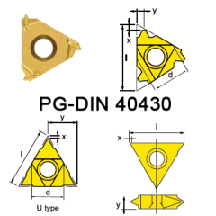 svart tools,Métal dur noir,Plaquettes de tournage filetées PG-DIN 40430