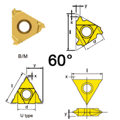 svart tools,Metallo duro nero,Inserti per tornitura filettata Profilo parziale 60°