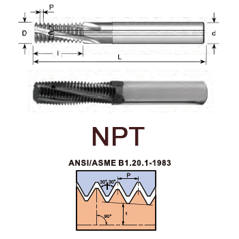svart tools,Schwarzes Hard Metal,NPT Mill-thread solid carbide with internal coolant  for internal and external thread