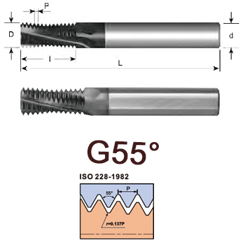 svart tools,Metal duro negro,G55° Mill-thread solid carbide for intertal and external thread