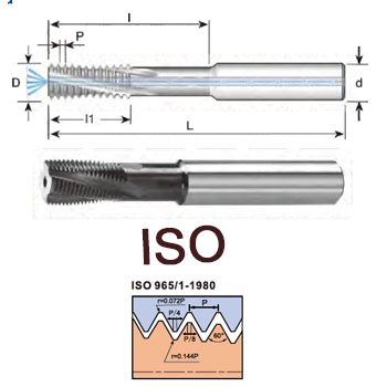 svart tools,Métal dur noir,Fraise à filetage ISO en carbure monobloc avec col dégagé et alésage de refroidissement interne