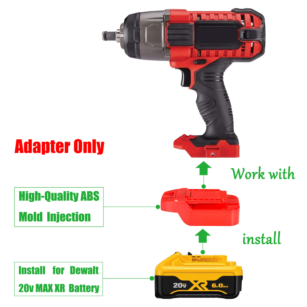 1 Adapter for DeWalt 20v Batteries to Power Bauer 20v Tools - No Charging Function, Adapter Only, Battery and Tool Not Included