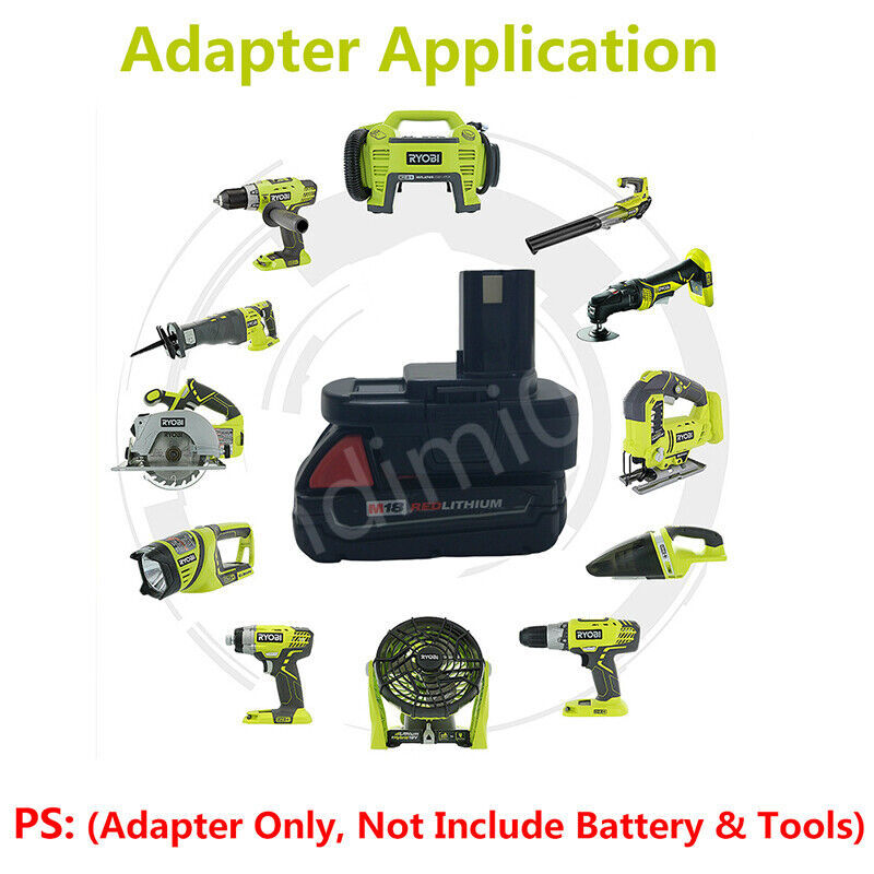 1 Adapter for Milwaukee M18 18v or DeWalt 20v Batteries to Power Ryobi 18v Tools - No Charging Function, Adapter Only, Battery and Tool Not Included
