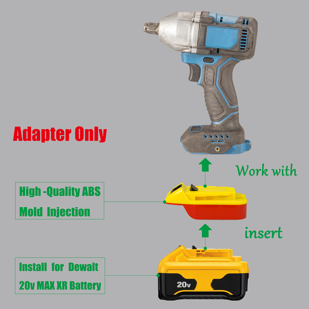 1 Adapter for DeWalt 20v Batteries to Power Hercules 20v Tools - No Charging Function, Adapter Only, Battery and Tool Not Included