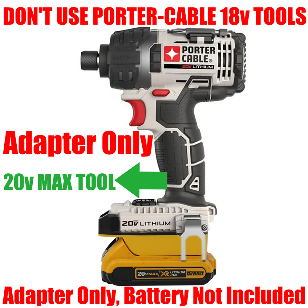1 Adapter for  Dewalt 20V MAX XR Batteries to Power PORTER CABLE 20V MAX Tools - No Charging Function, Adapter Only, Battery and Tool Not Included