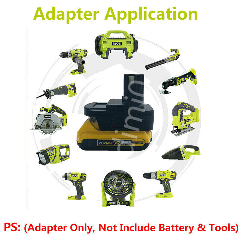 1 Adapter for Milwaukee M18 18v or DeWalt 20v Batteries to Power Ryobi 18v Tools - No Charging Function, Adapter Only, Battery and Tool Not Included
