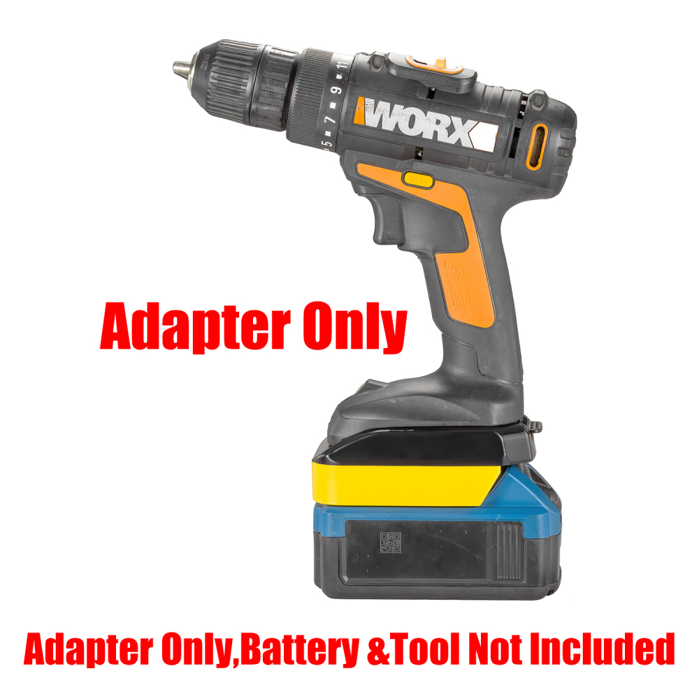1 Adapter for Hercules 20v or DeWalt 20v Batteries to Power Worx 20v USA Ver. Tools - No Charging Function, Adapter Only, Battery and Tool Not Included