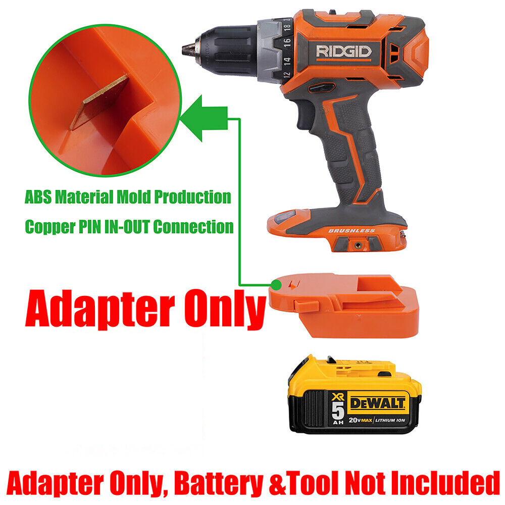 1 Adapter for  Dewalt 20V MAX XR Batteries to Power Ridgid 18V Tools - No Charging Function, Adapter Only, Battery and Tool Not Included