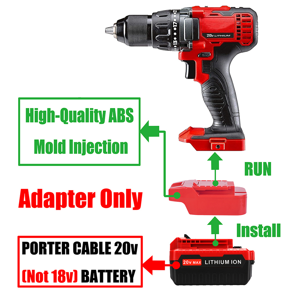 1 Adapter for Porter-Cable 20v MAX Batteries to Power To Bauer 20v Tools - No Charging Function, Adapter Only, Battery and Tool Not Included