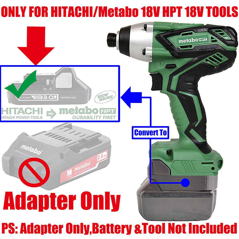 1 Adapter for Makita 18V LXT Batteries to Power Metabo HPT 18v Tools - No Charging Function, Adapter Only, Battery and Tool Not Included