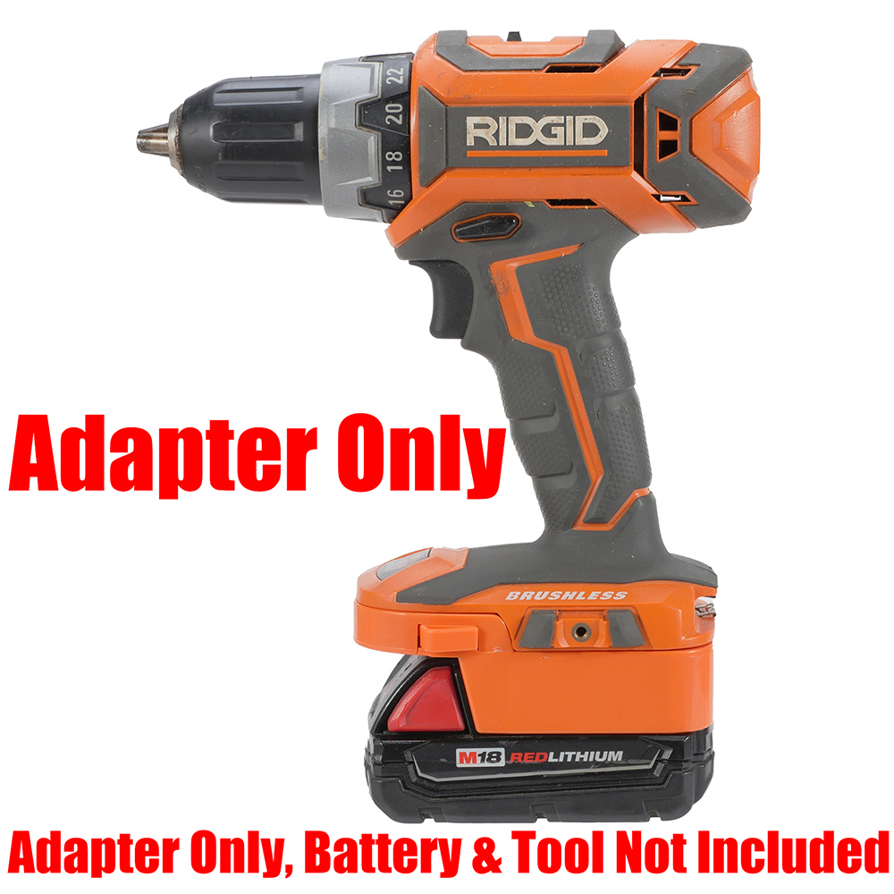 1 Adapter for Milwaukee M18 18v Batteries to Power Ridgid 18v Tools - No Charging Function, Adapter Only, Battery and Tool Not Included