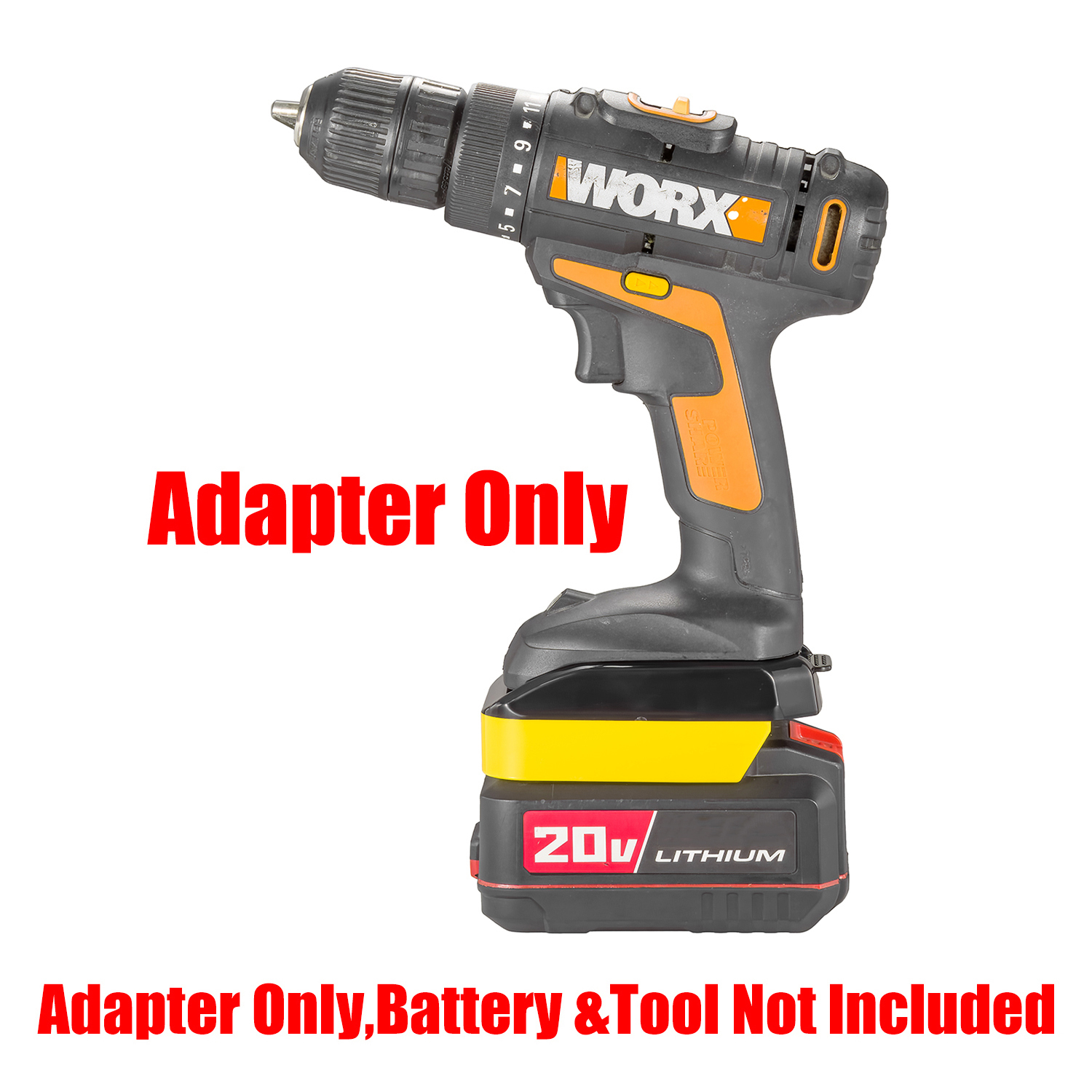 1 Adapter for DeWalt 20v Bauer 20v Batteries to Power Worx 20v Tools - No Charging Function, Adapter Only, Battery and Tool Not Included