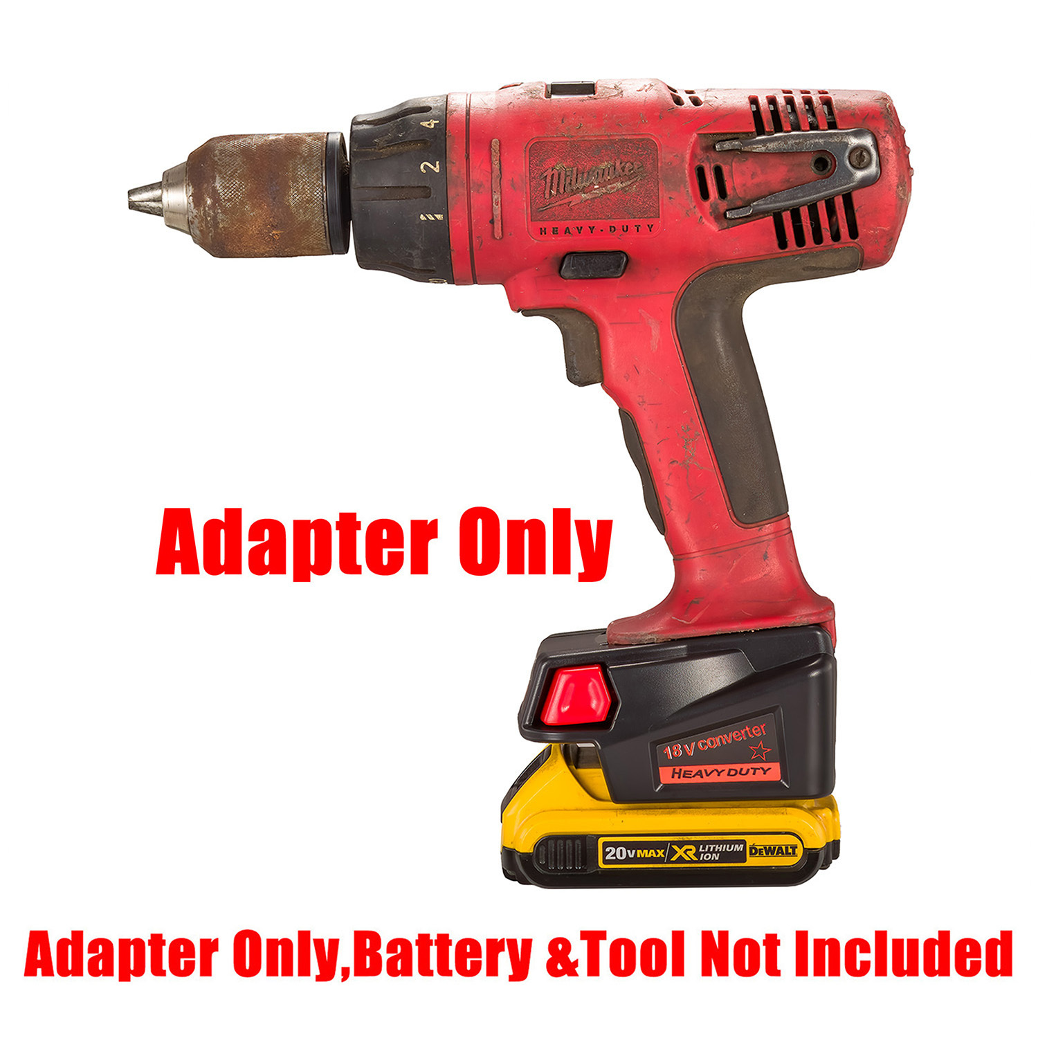 1 Adapter for Milwaukee M18 18v or DeWalt 20v Batteries to Power Milwaukee Older V18 Tools - No Charging Function, Adapter Only, Battery and Tool Not Included