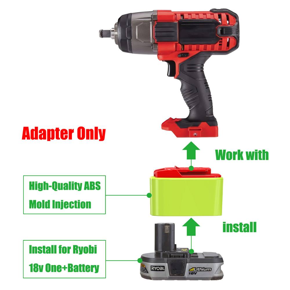 1 Adapter for Ryobi 18v One+ Batteries to Power To Bauer 20v Tools - No Charging Function, Adapter Only, Battery and Tool Not Included