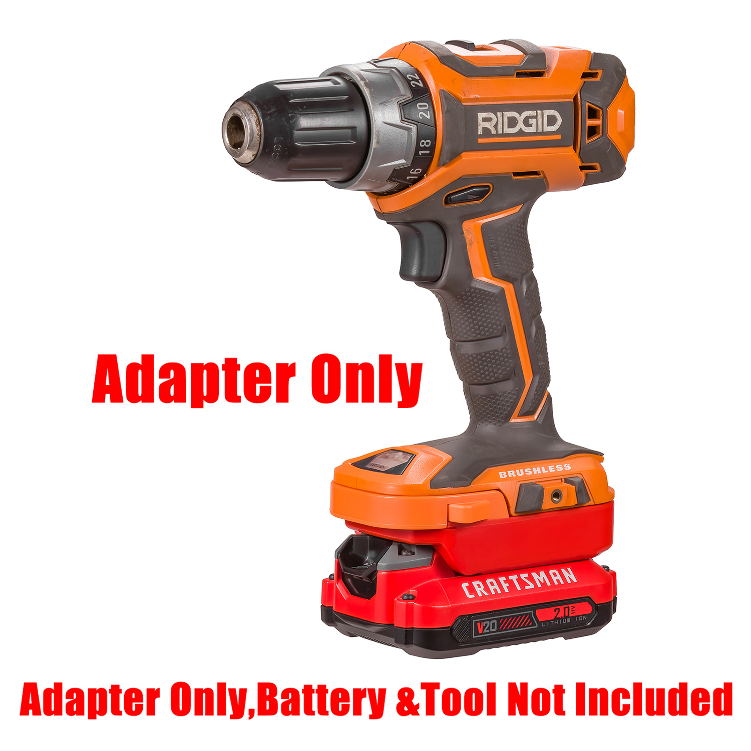 1 Adapter for Craftsman New 20v V20 Batteries to Power Ridgid 18v Tools - No Charging Function, Adapter Only, Battery and Tool Not Included